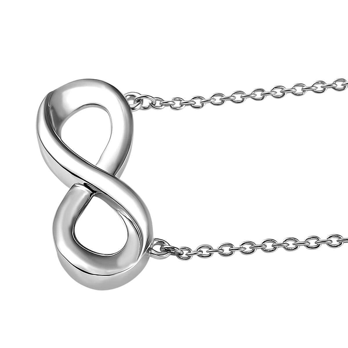 Djoy - Infinity Knot Necklace with Lobster Clasp in Rhodium Overlay Sterling Silver 20 Inch 8184344 4