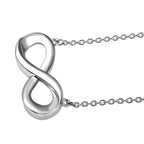 Djoy - Infinity Knot Necklace (Size - 20) with Lobster Clasp in Rhodium Overlay Sterling Silver, Silver Wt. 5.48 Gms.