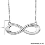 Djoy - Infinity Knot Necklace (Size - 20) with Lobster Clasp in Rhodium Overlay Sterling Silver, Silver Wt. 5.48 Gms.
