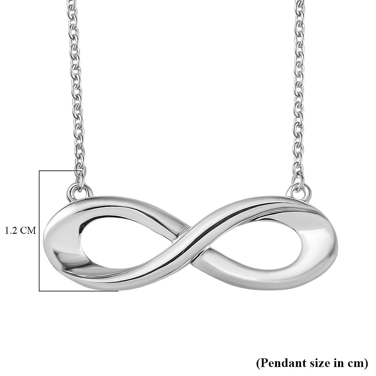 Djoy - Infinity Knot Necklace with Lobster Clasp in Rhodium Overlay Sterling Silver 20 Inch 8184344 6