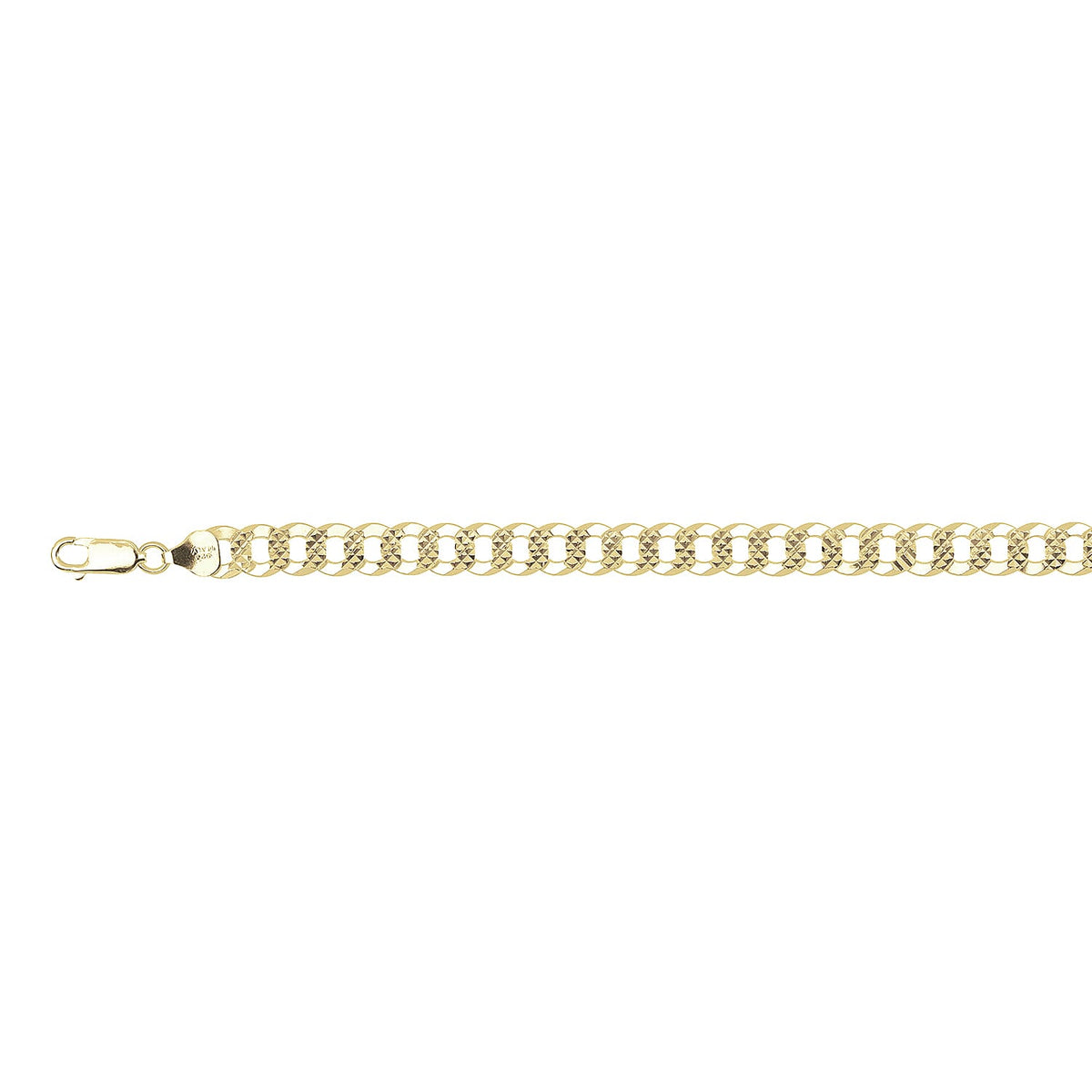 Italian Close Out - Pyramid Curb Chain With Lobster Clasp in Yellow Gold Plated Sterling Silver 20 Inch 8110139 0