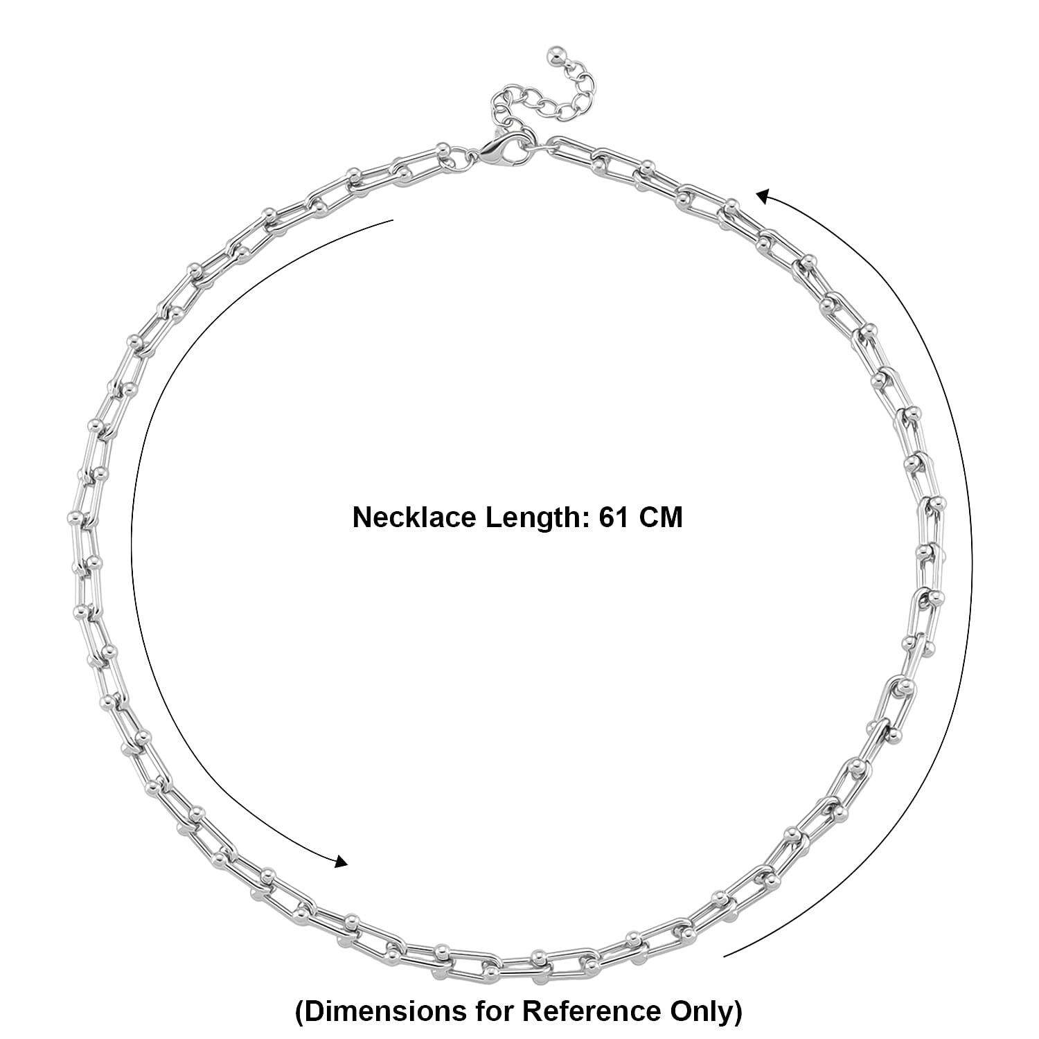 DESIGNER INSPIRED - INDUSTRIAL Necklace In silver tone (Size - 22 - 2 Inch Ext) 8350642 6