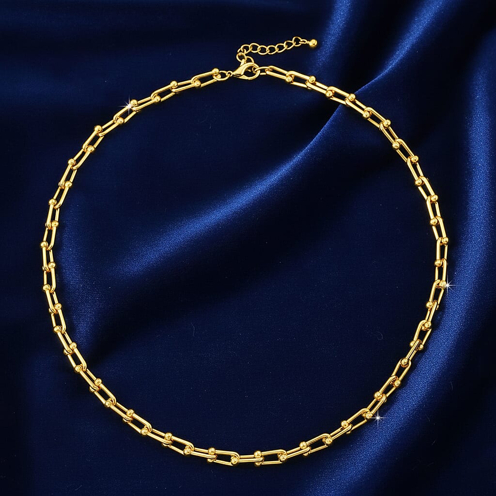 DESIGNER INSPIRED - INDUSTRIAL Necklace (Size - 22 - 2 Inch Ext) in Yellow Gold Tone 8350643 3