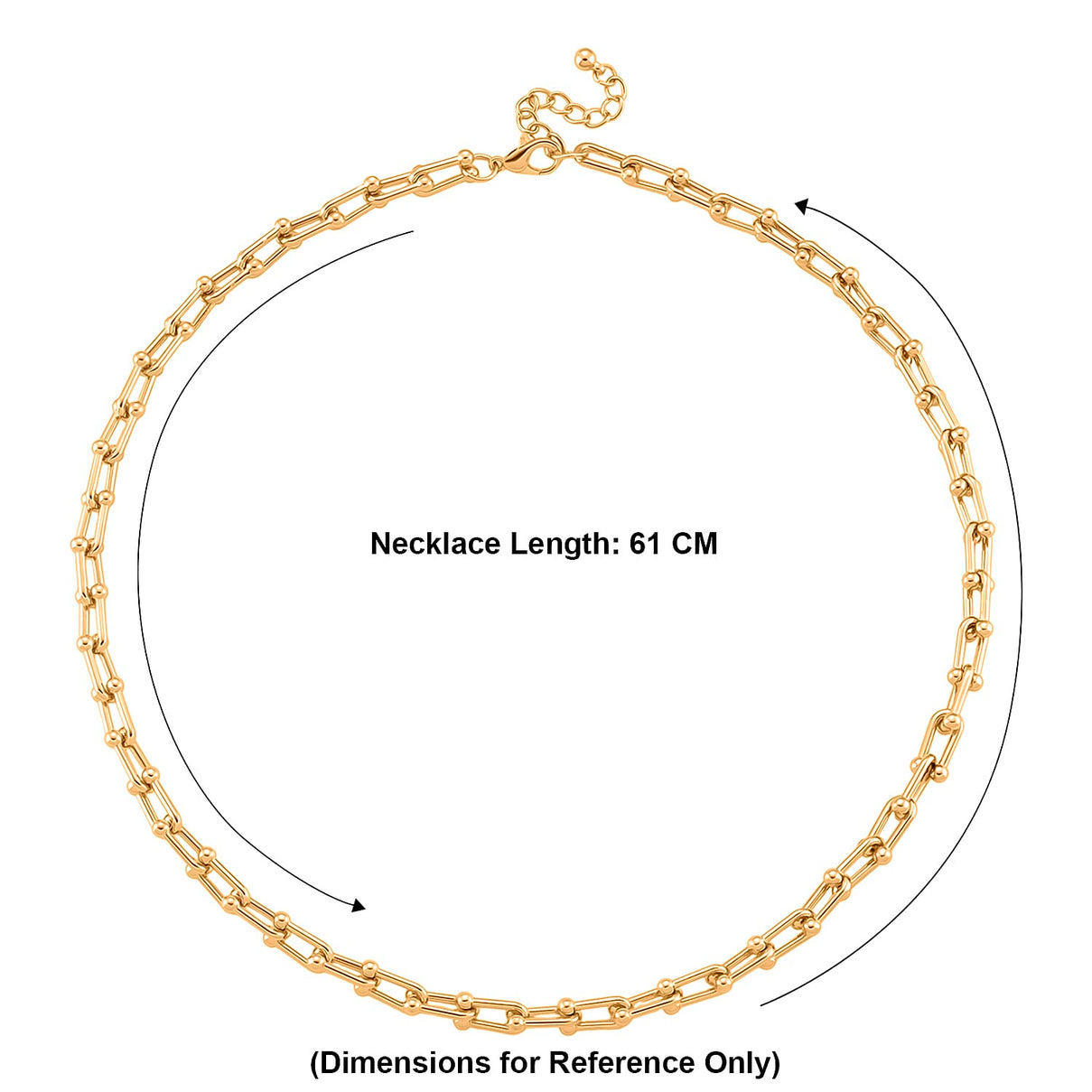 DESIGNER INSPIRED - INDUSTRIAL Necklace (Size - 22 - 2 Inch Ext) in Yellow Gold Tone 8350643 6
