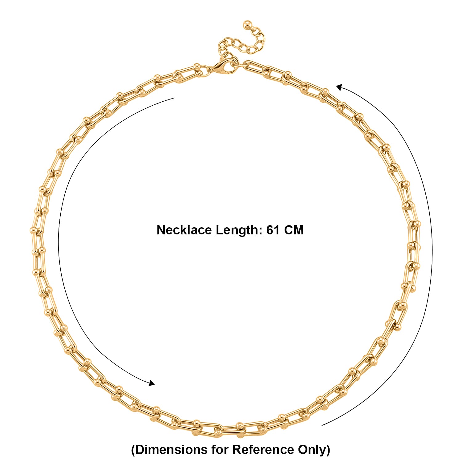DESIGNER INSPIRED - INDUSTRIAL Necklace (Size - 22 - 2 Inch Ext) in Yellow Gold Tone 8350643 6