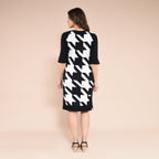 DESIGUAL Houndstooth Pattern Dress (Size Medium ) - Black & White