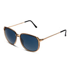 DIOR Ladies Rectangular Sunglasses with Blue Lenses  - Brown