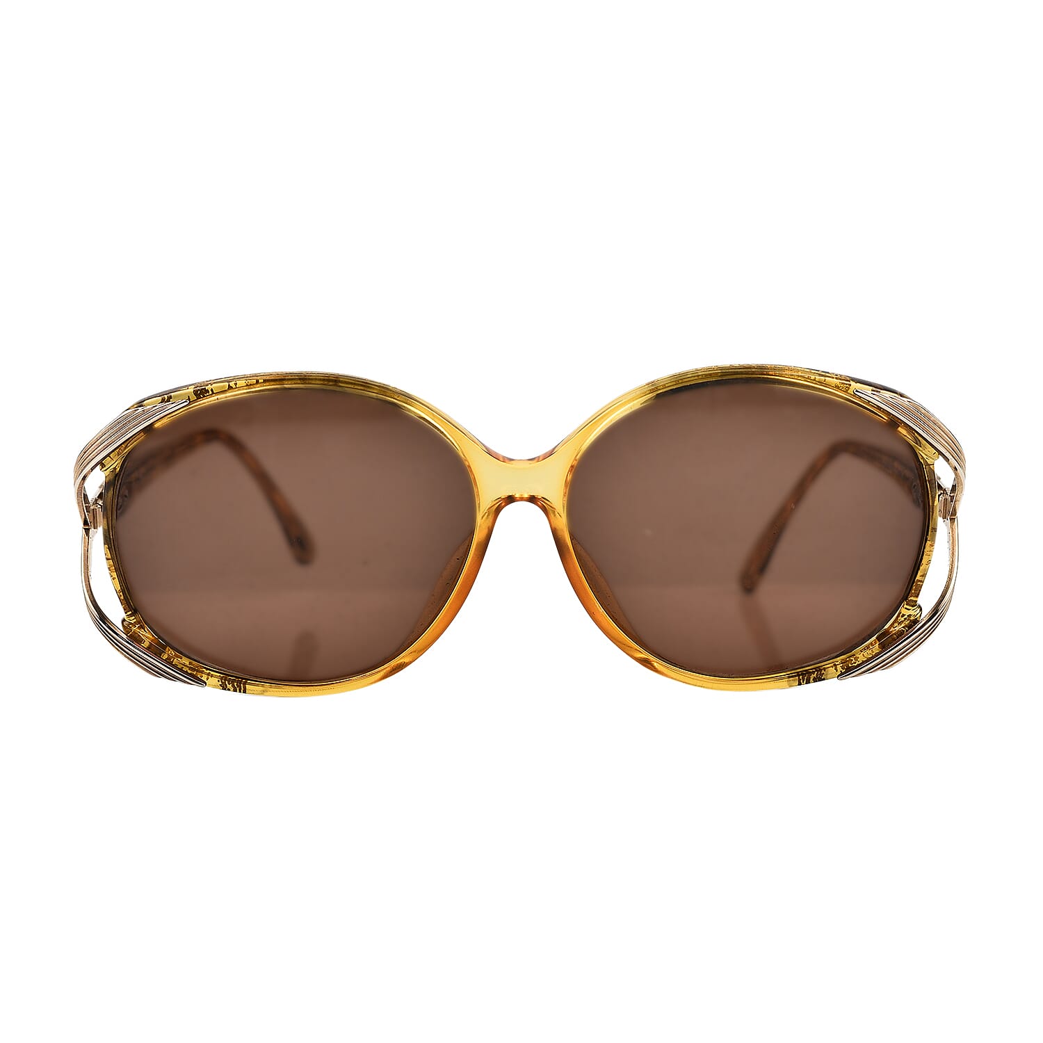 DIOR Ladies Rectangular Sunglasses with Yellow Lenses - Yellow Gold 7546248 0