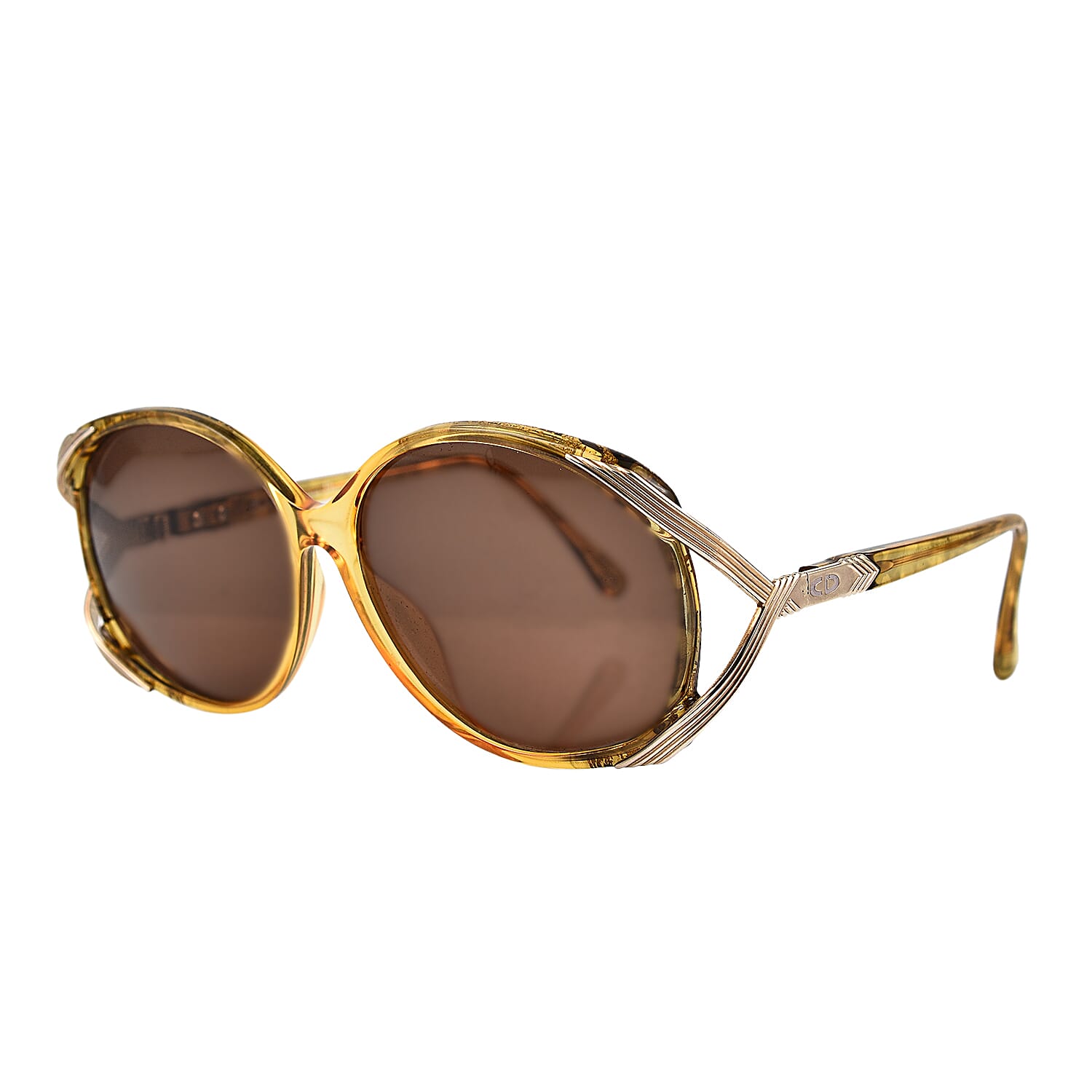 DIOR Ladies Rectangular Sunglasses with Yellow Lenses - Yellow Gold 7546248 1