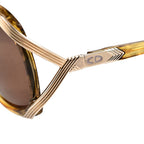 DIOR Ladies Rectangular Sunglasses with Yellow Lenses - Yellow Gold