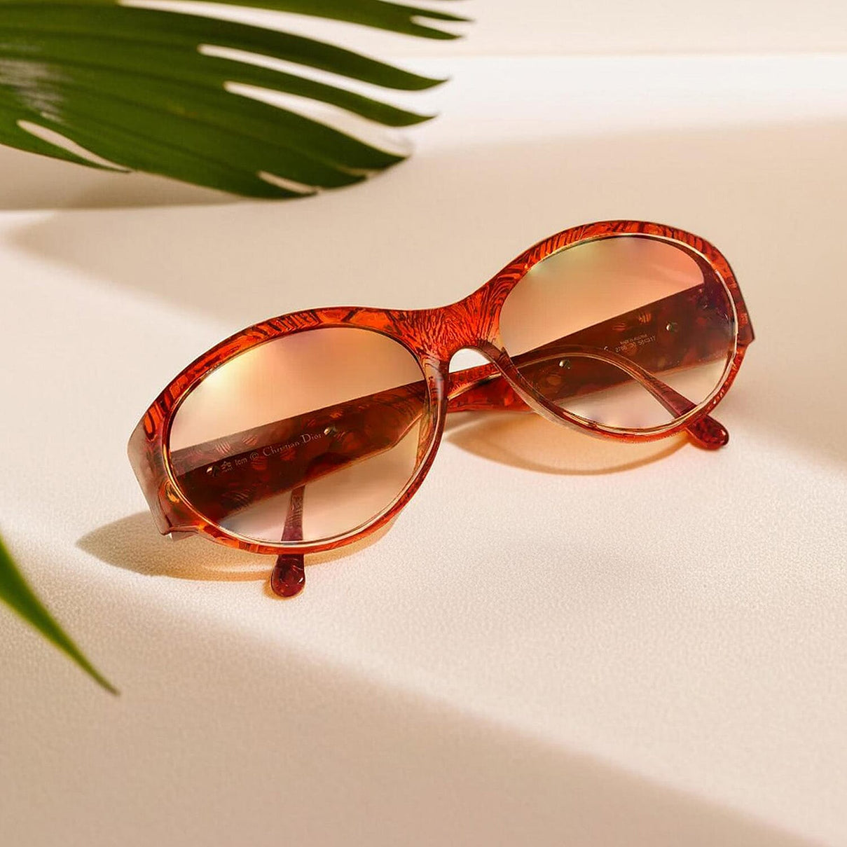 DIOR Ladies Round Sunglasses - Red 7777474 1