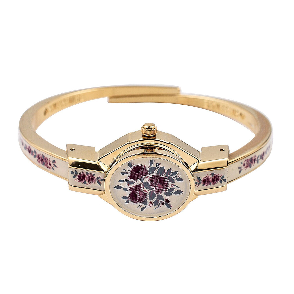 Andre Mouche Swiss Floral Ladies Bangle Watch 7283381 0