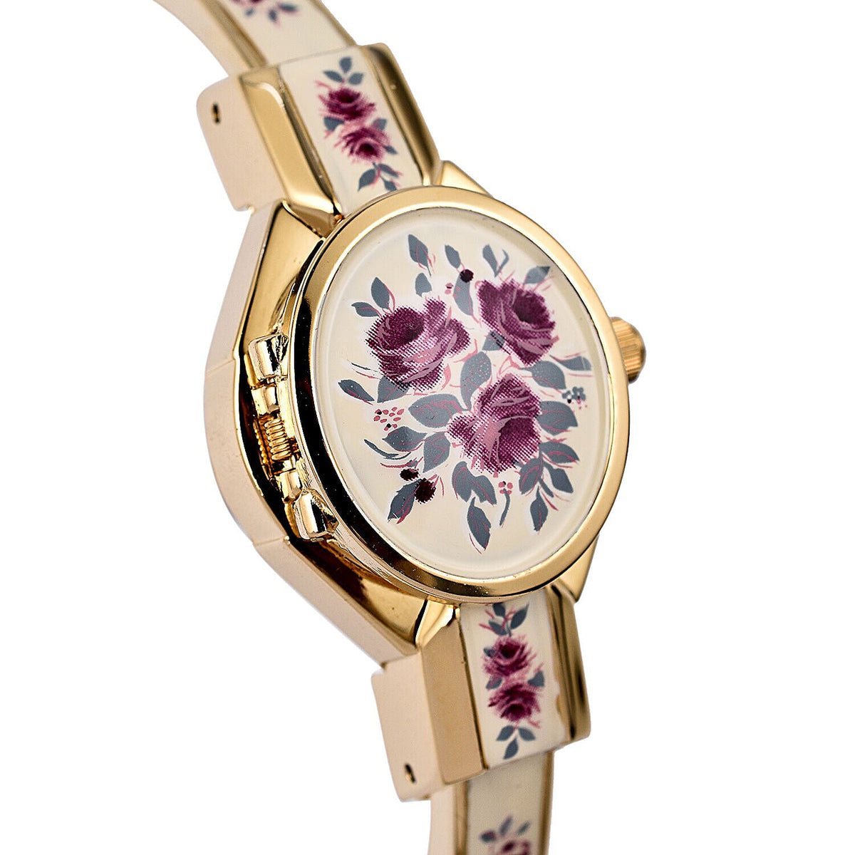 Andre Mouche Swiss Floral Ladies Bangle Watch 7283381 2