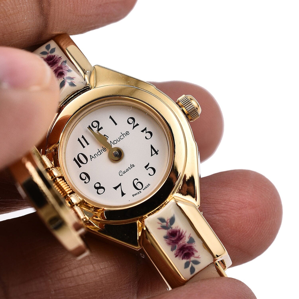 Andre Mouche Swiss Floral Ladies Bangle Watch 7283381 6