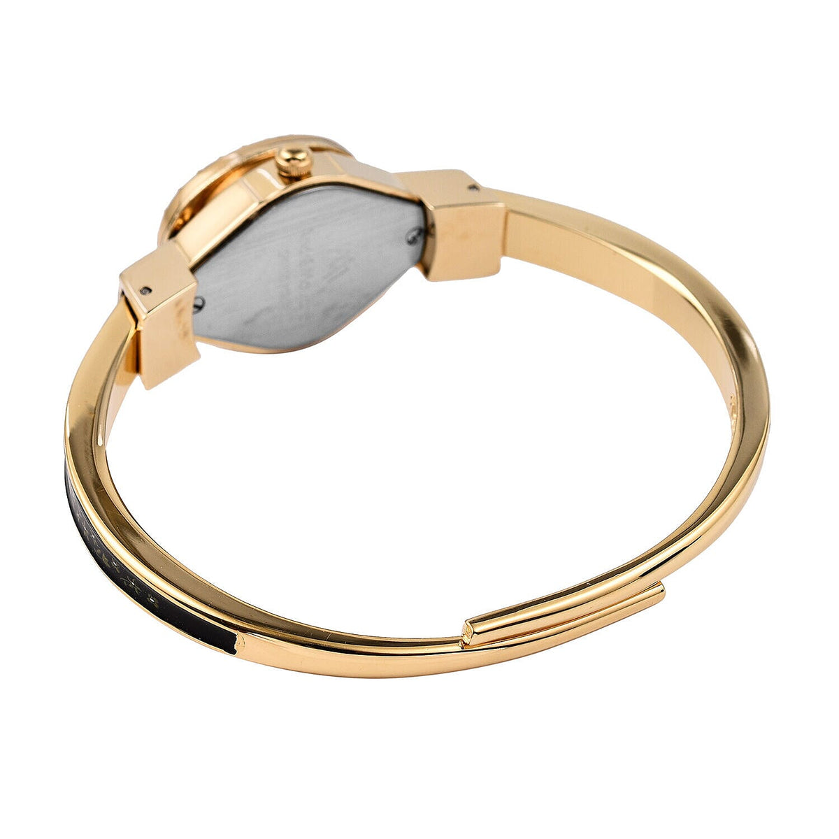 Andre Mouche Swiss Ronda Movement White Floral Pattern18ct Gold Plated Ladies Bangle Watch (Size 7 - 7.5) 7283396 5