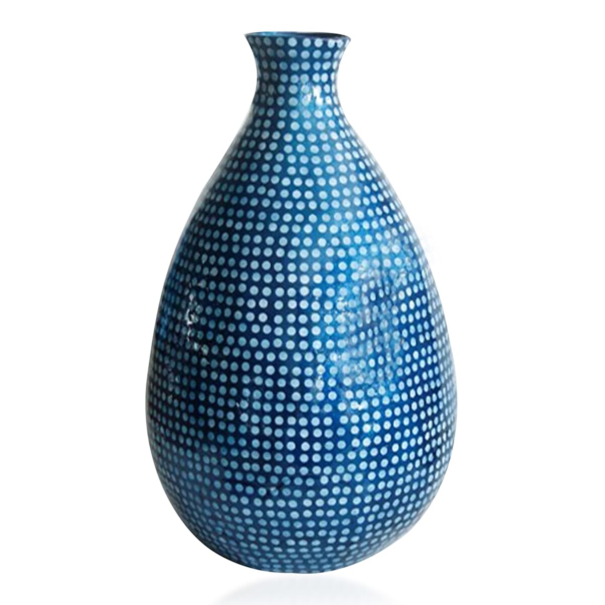100% Handmade Capiz Circular Round Vase - Blue 7126661 1