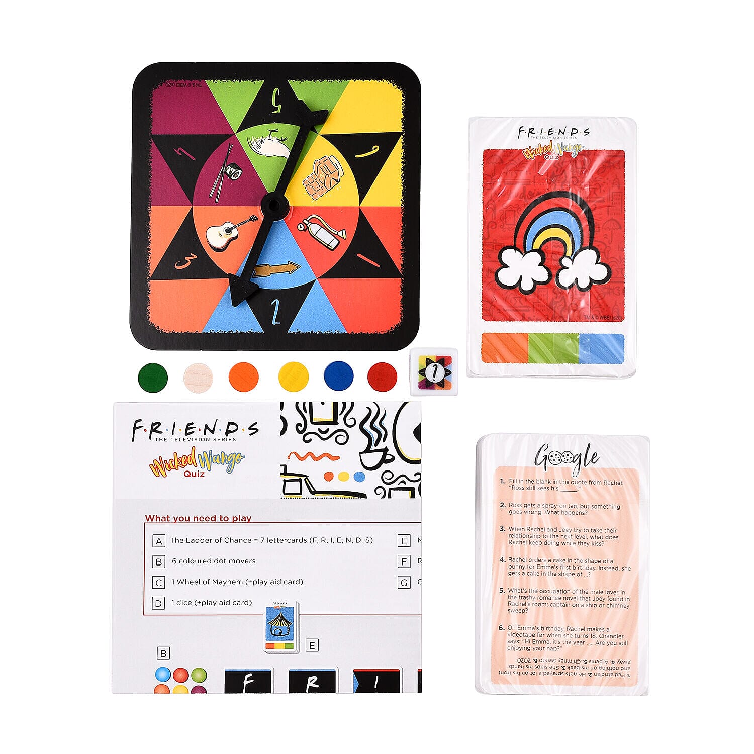 FRIENDS Wicked Wango Quiz Card Game for All Ages Family Game for 2 to 6 Players Based on the Famous Series 7384744 1