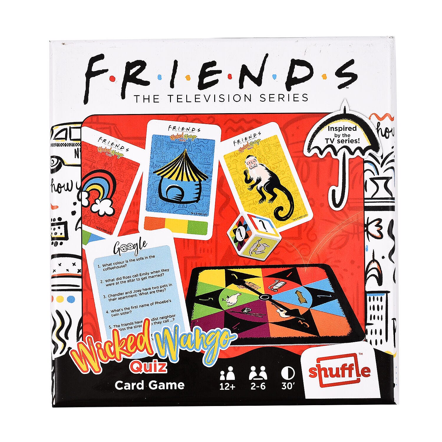 FRIENDS Wicked Wango Quiz Card Game for All Ages Family Game for 2 to 6 Players Based on the Famous Series 7384744 2