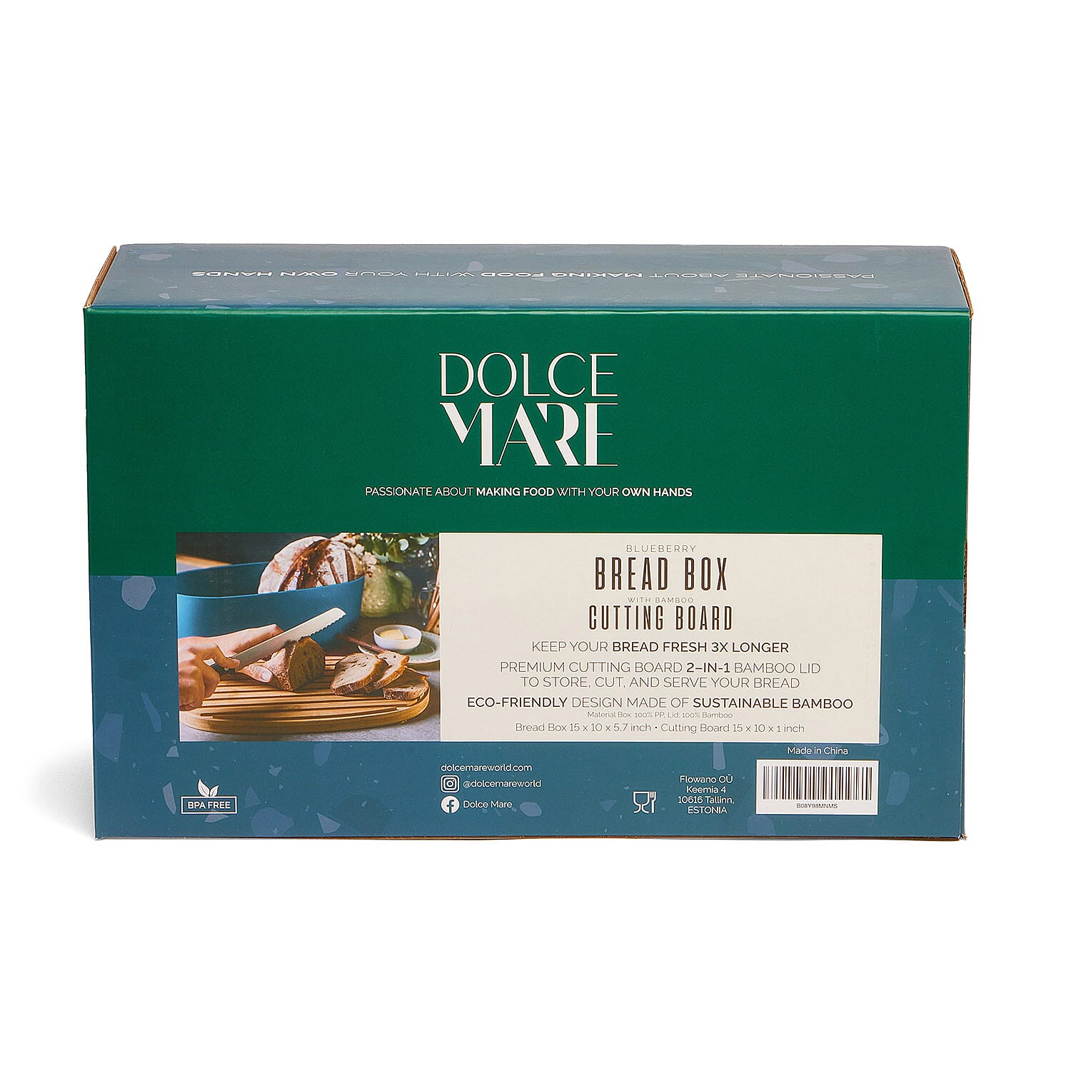 DOLCE MARE Bread Box with Bamboo Lid (Size 51x51x41 cm) - Blueberry 7674879 3