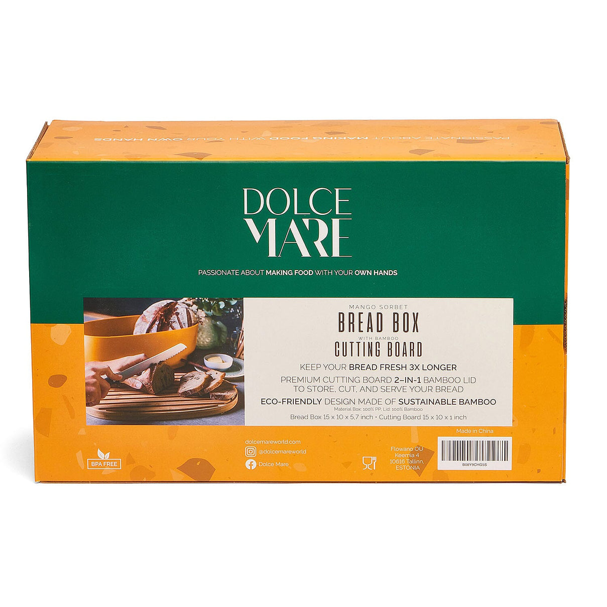 DOLCE MARE Bread Box with Bamboo Lid (Size 51x51x41 cm) - Mango 7674881 1