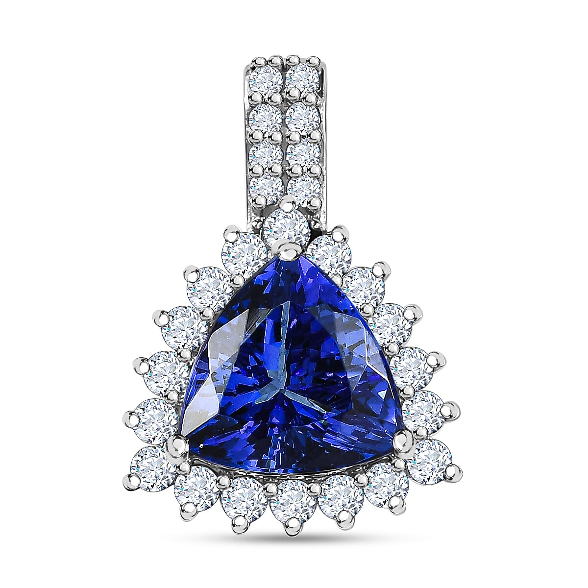 Collector Edition RHAPSODY 2.98 Ct AAAA Tanzanite and Diamond VS EF Halo Pendant in 950 Platinum 3641132 2