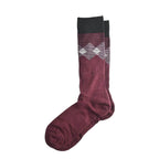 Dr. Scholls Mens 2 Pair Micro Pattern Dress Crew Socks (Size 7-12) - Burgundy & Black