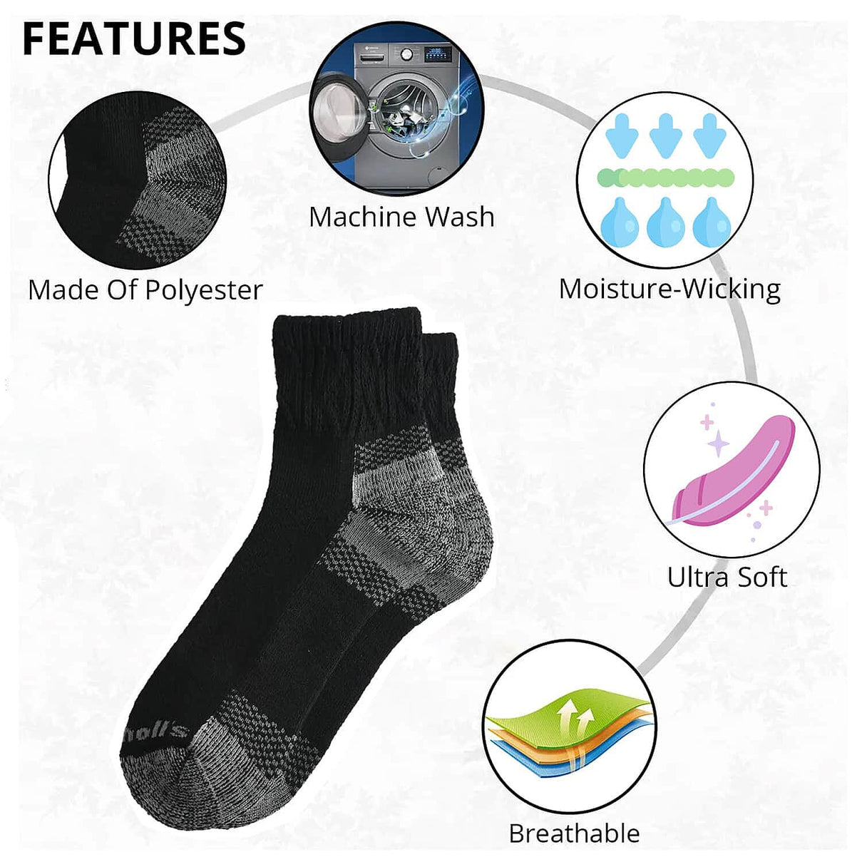 Dr. Scholls Womens Advance Relief Ankle Socks 2x Pair (Size 4-10) 7485508 1