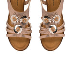 DUNLOP Gwen Floral Open Toe Sandals With Elasticated Sling-Back (Size 4) - Rose Gold