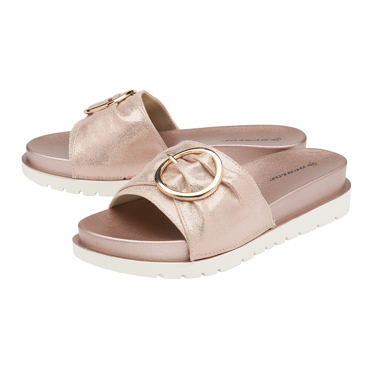 DUNLOP Paige Slip on Flip Flop (Size 3) - Rose Gold 7084053 0