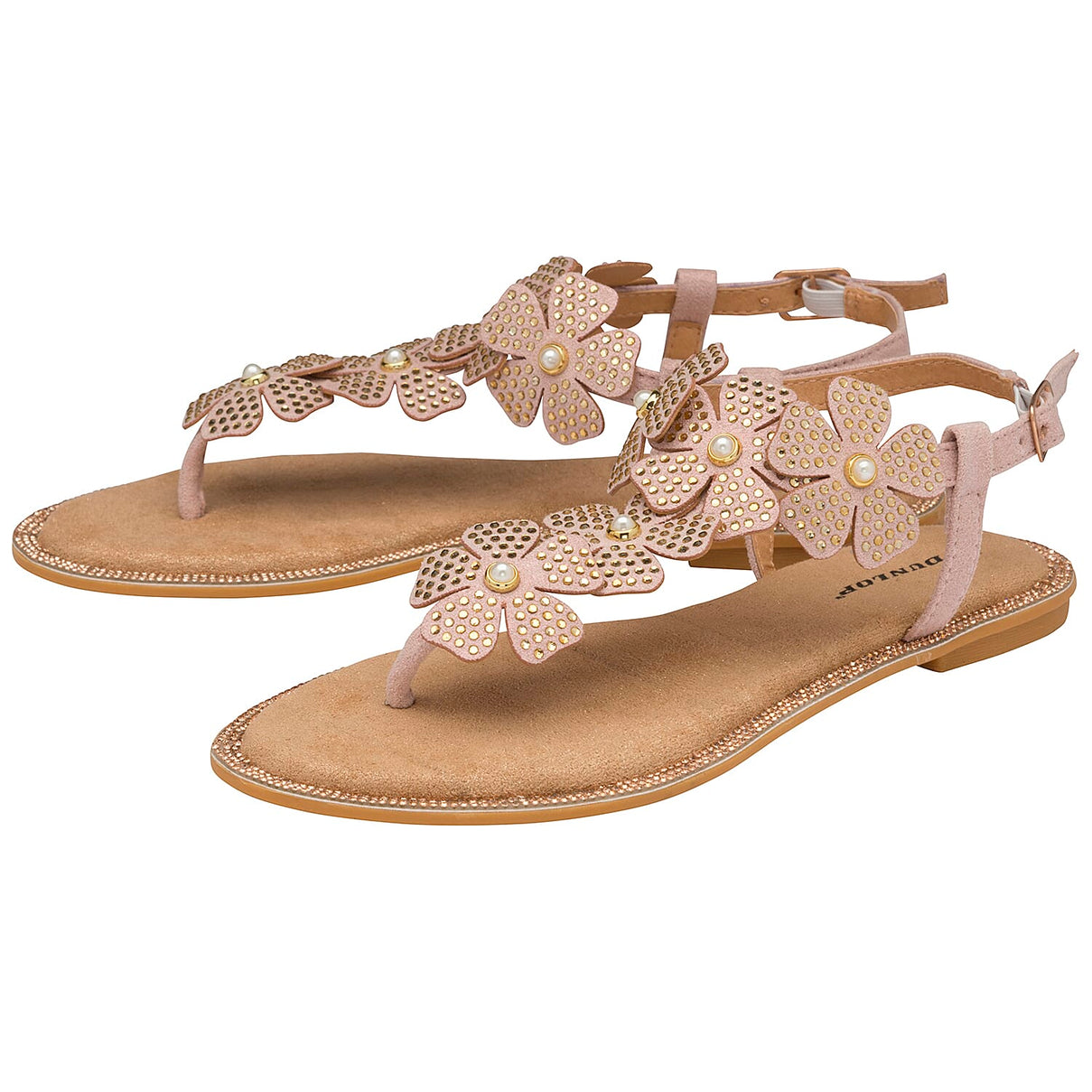 DUNLOP Rae Floral Embellished Sandals - Dusty Pink 6716006 0