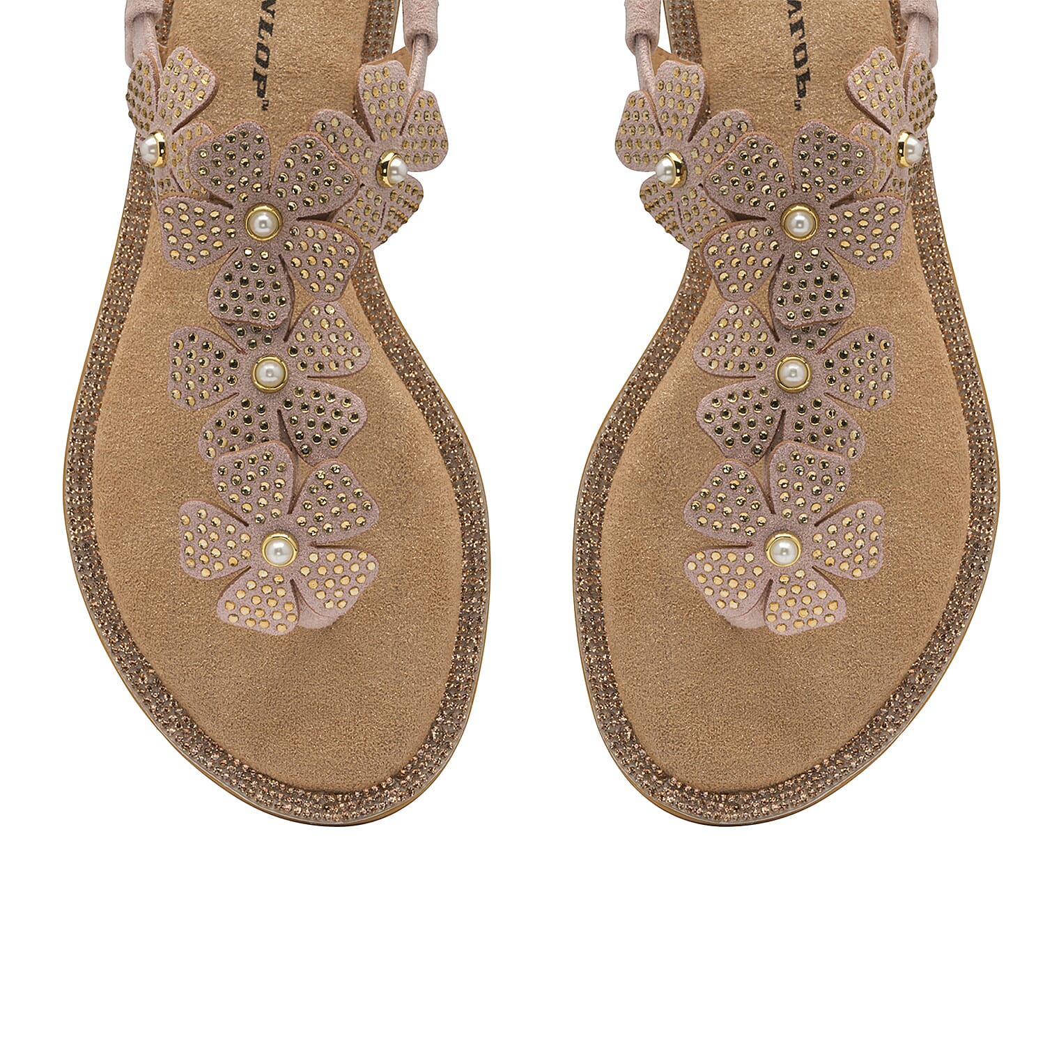 DUNLOP Rae Floral Embellished Sandals - Dusty Pink 6716006 3