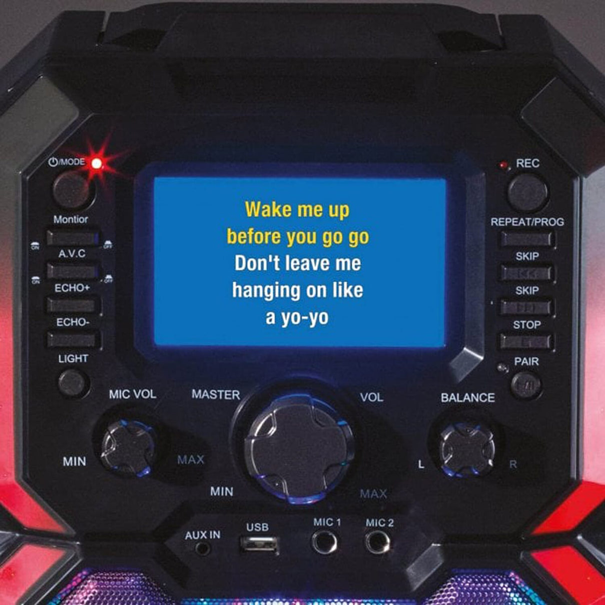 Daewoo Bluetooth Karaoke Machine with Built in 5 inch LED Light Display, 2 Mics, CD Player, 2 Karaoke CDs Included. 7844000 7