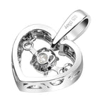 Moissanite Heart Pendant in Rhodium Overlay Sterling Silver