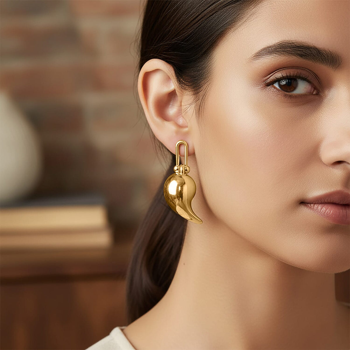 Designer Inspired Drop Earring in Yellow Gold Tone 8239325 2