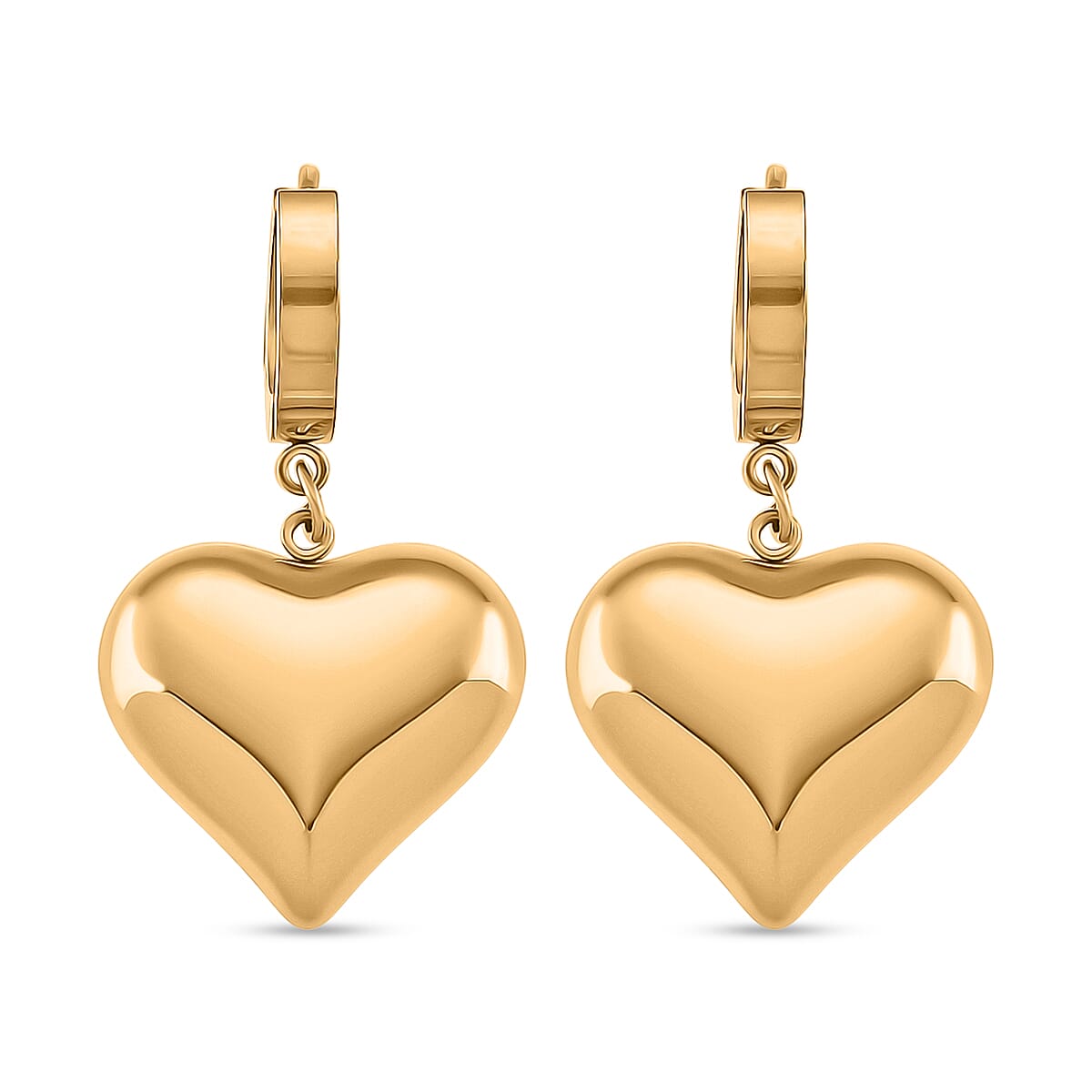 Heart Dangling Earrings in Yellow Gold Tone 8239330 0