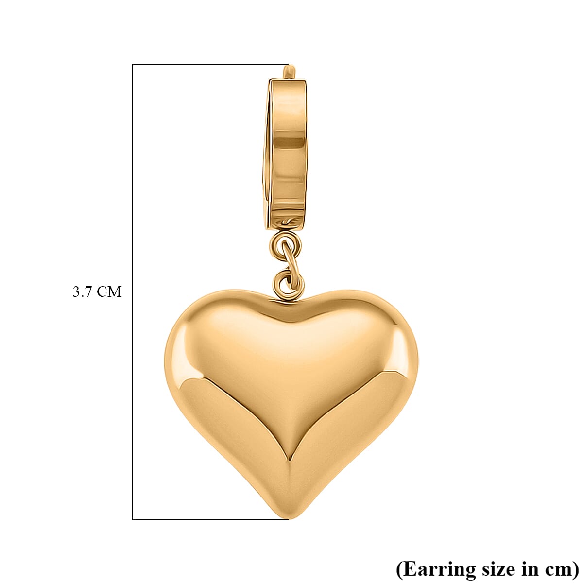 Heart Dangling Earrings in Yellow Gold Tone 8239330 5