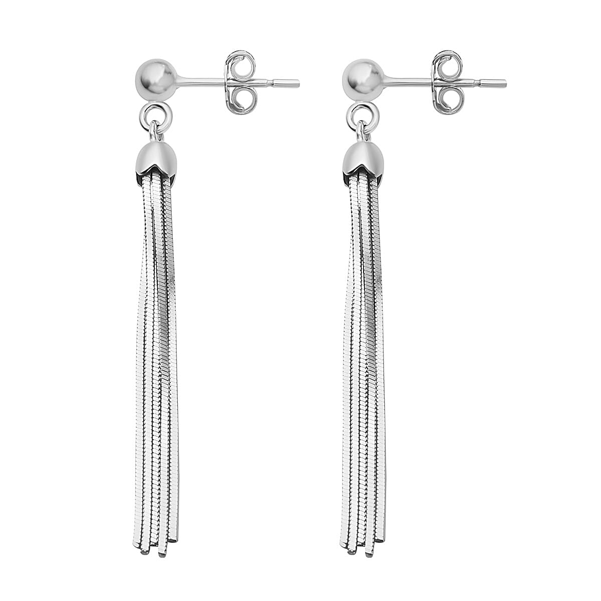 Dangling Tassel Earrings in Rhodium Plated Sterling Silver 7603082 3
