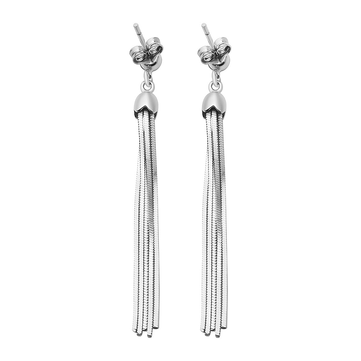 Dangling Tassel Earrings in Rhodium Plated Sterling Silver 7603082 4