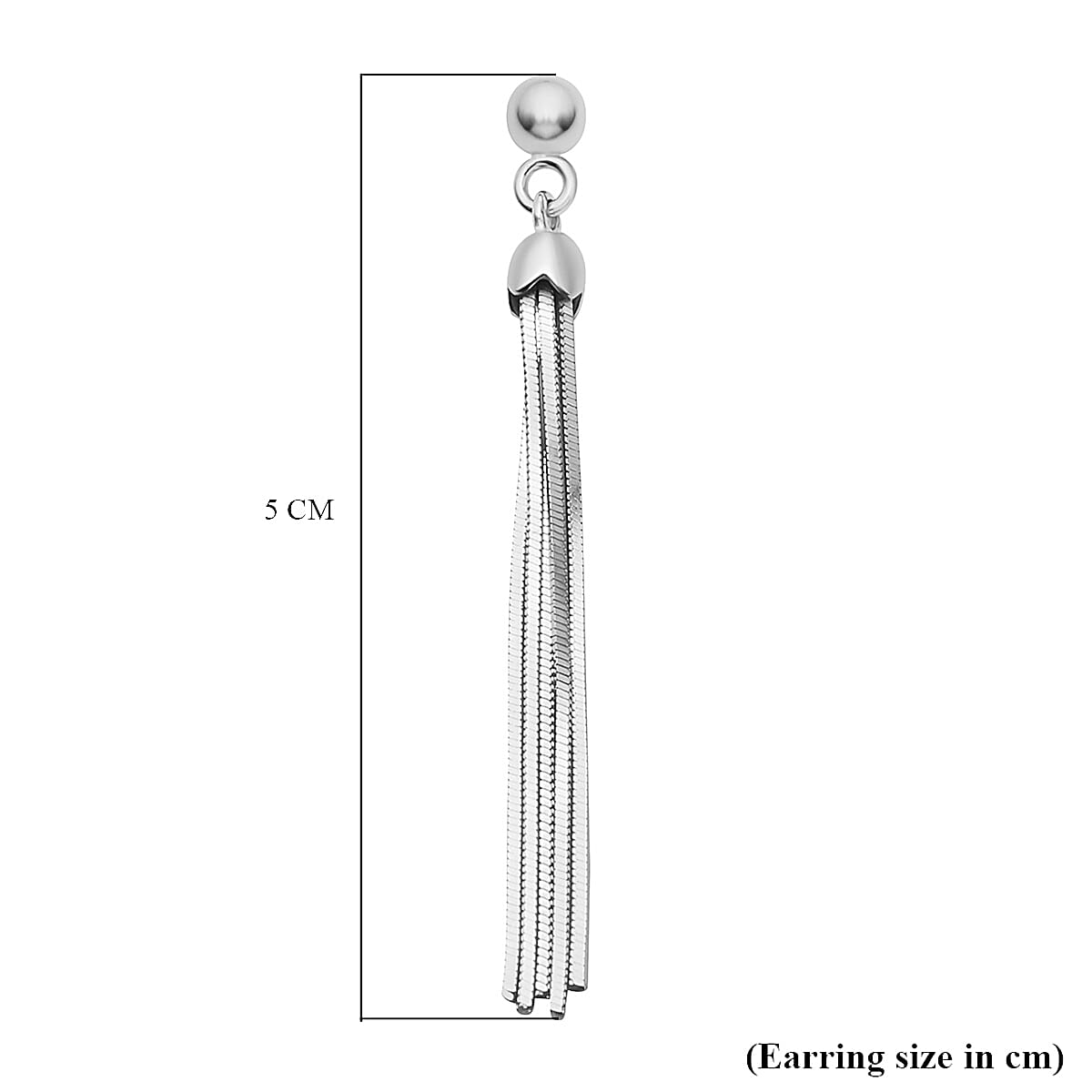 Dangling Tassel Earrings in Rhodium Plated Sterling Silver 7603082 5