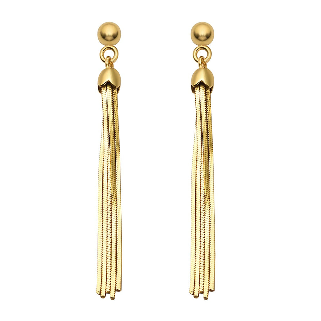 New York Close Out Deal - Yellow Gold Overlay Sterling Silver Earrings With Push Back