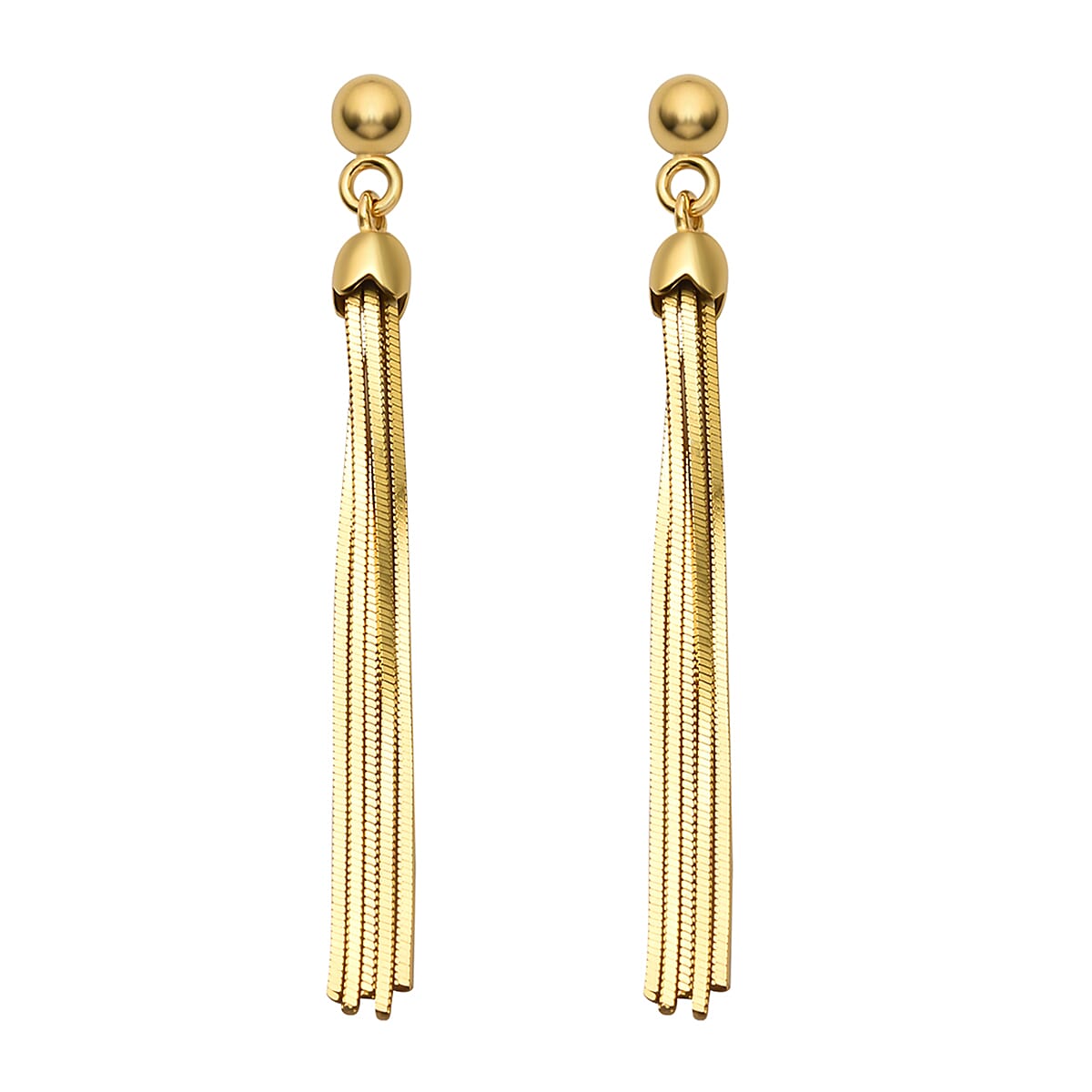 Dangling Tassel Earrings in Yellow Gold Plated Sterling Silver 7603081 0