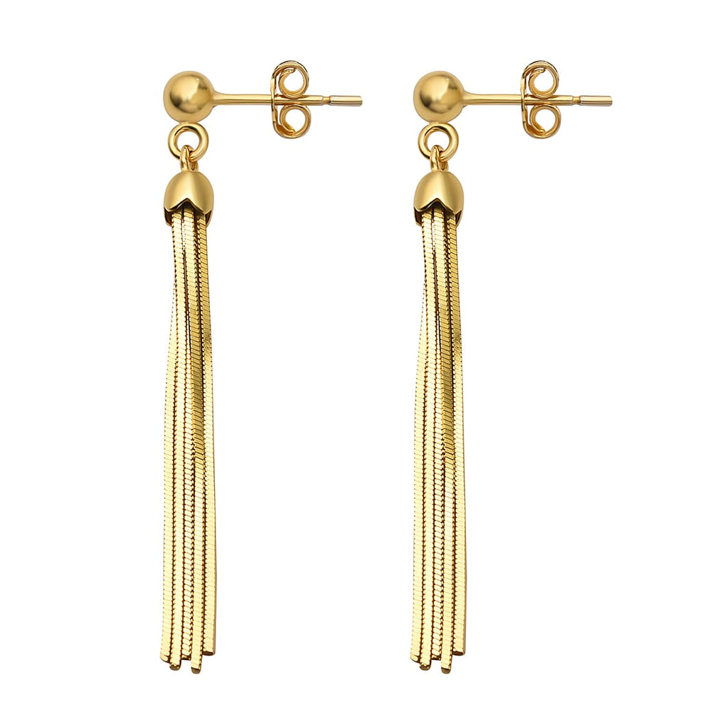 New York Close Out Deal - Yellow Gold Overlay Sterling Silver Earrings With Push Back
