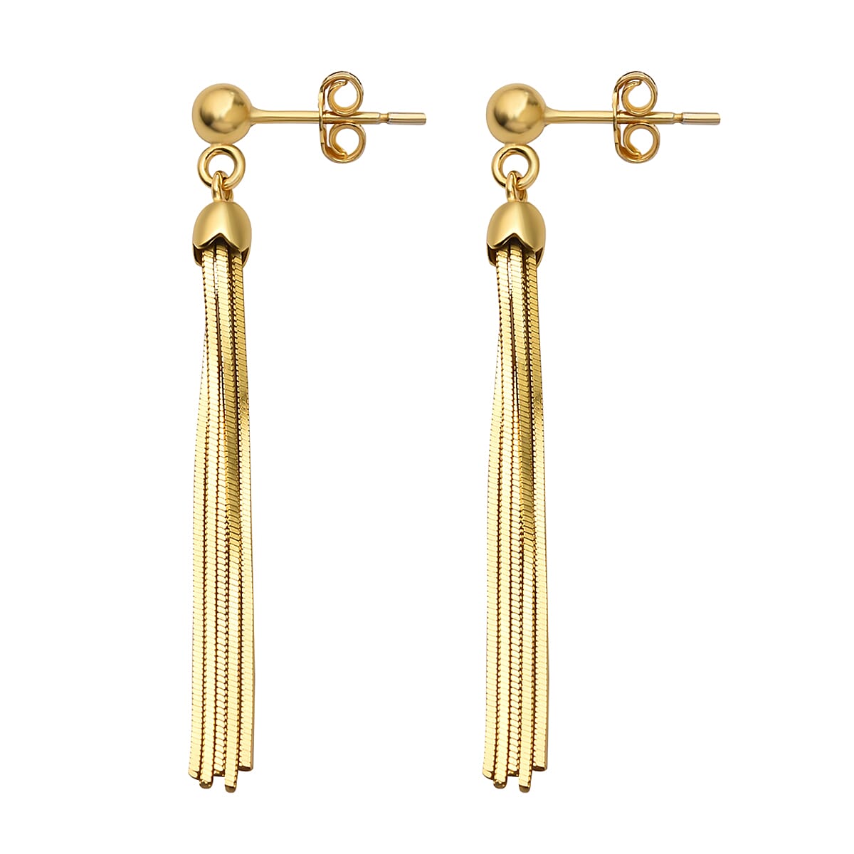 Dangling Tassel Earrings in Yellow Gold Plated Sterling Silver 7603081 3