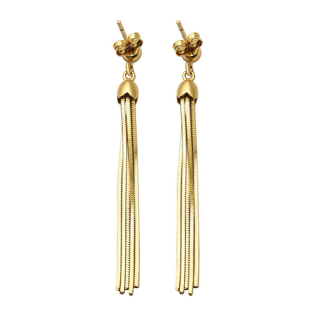 New York Close Out Deal - Yellow Gold Overlay Sterling Silver Earrings With Push Back