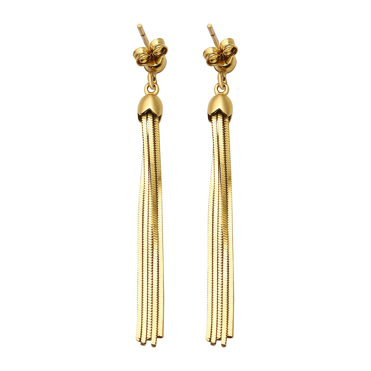 Dangling Tassel Earrings in Yellow Gold Plated Sterling Silver 7603081 4