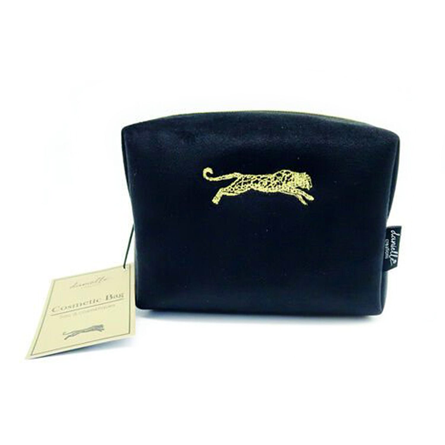 Danielle Leopard Pattern Boxy Cosmetic Bag (Size Small) - Black 7824545 0
