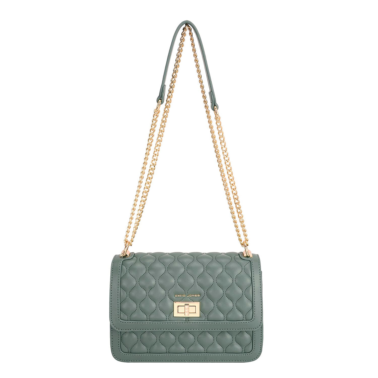 David Jones Elegant Quilted Shoulder Bag - Green 8172097 0