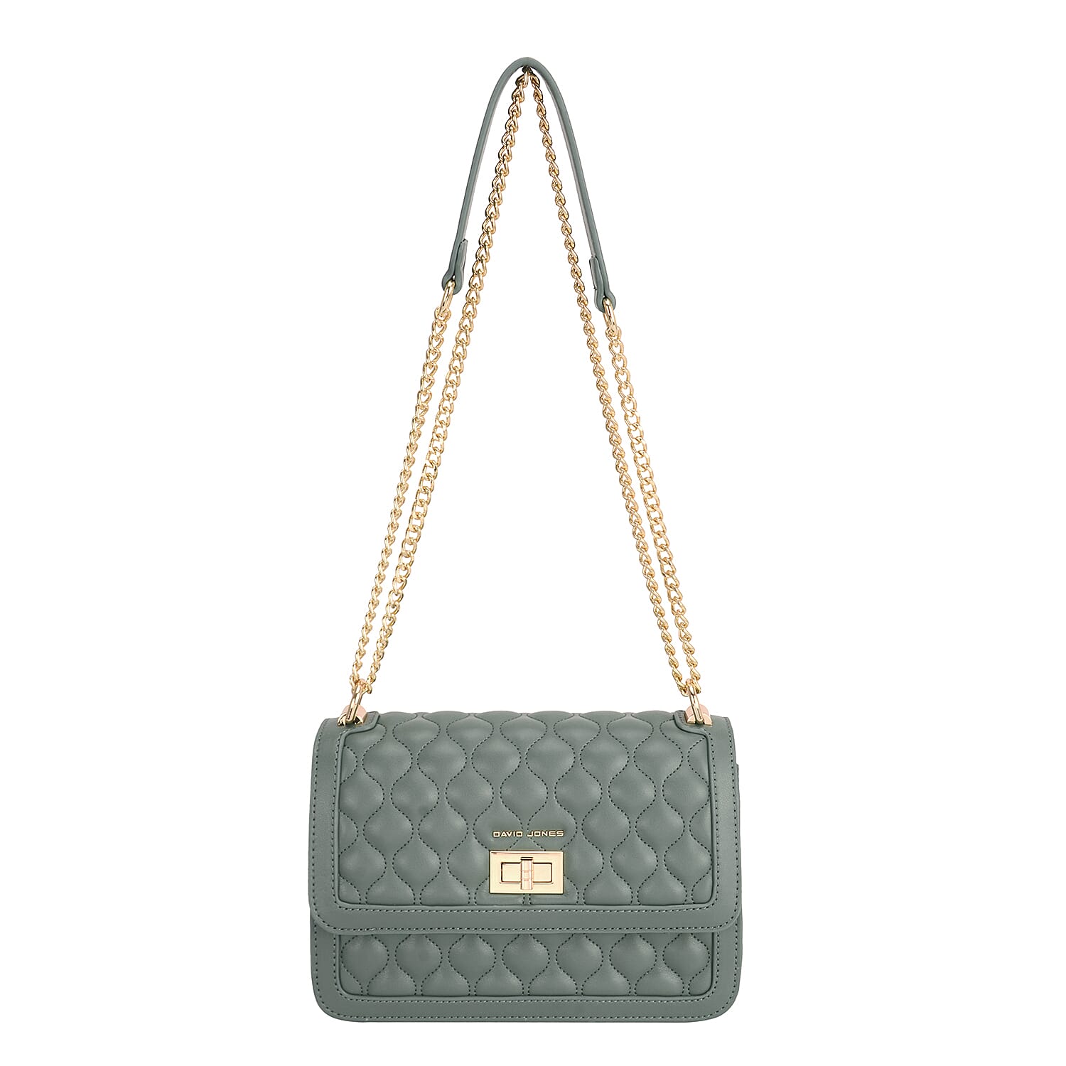 David Jones Elegant Quilted Shoulder Bag - Green 8172097 0