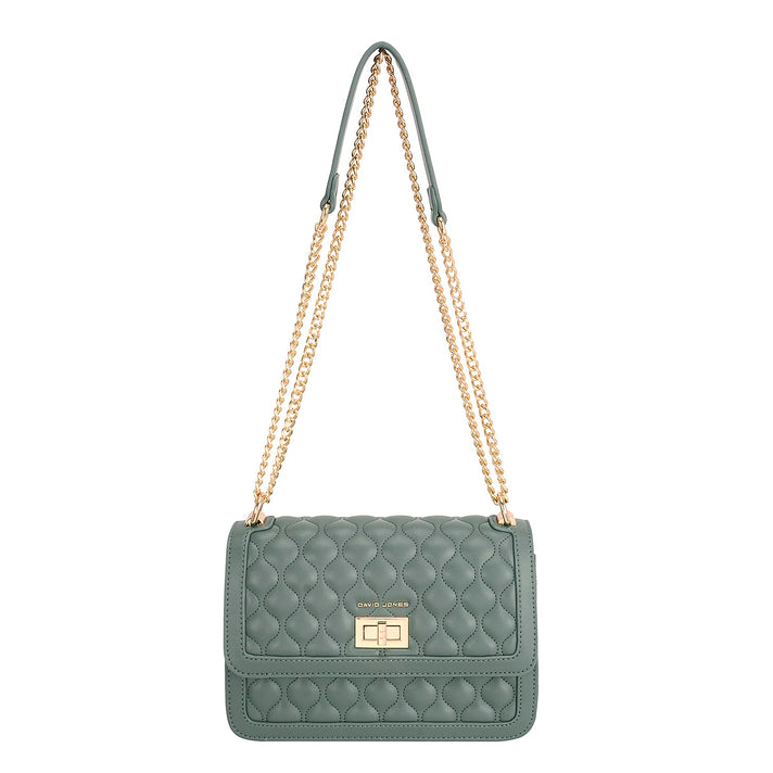 David Jones Elegant Quilted Shoulder Bag - Green 8172097 1