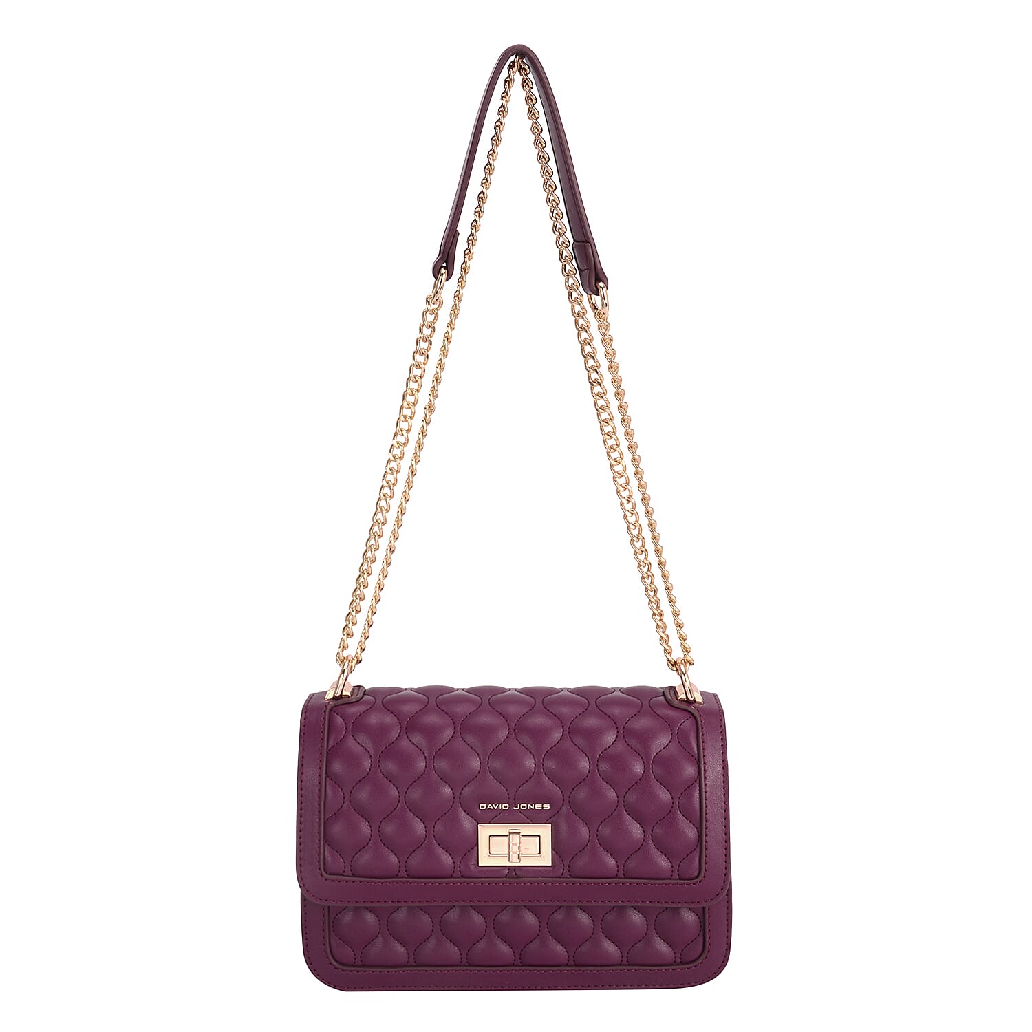 David Jones Elegant Quilted Shoulder Bag - Magenta 8172099 0